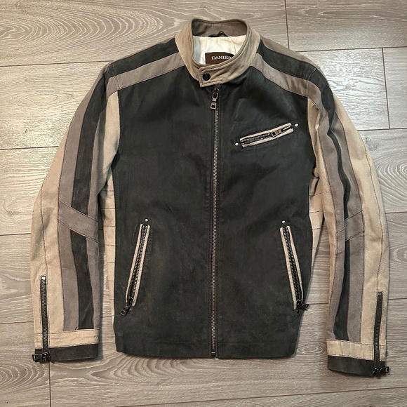 Danier High-Quality Three-Tone Moto Jacket - Picture 2 of 4